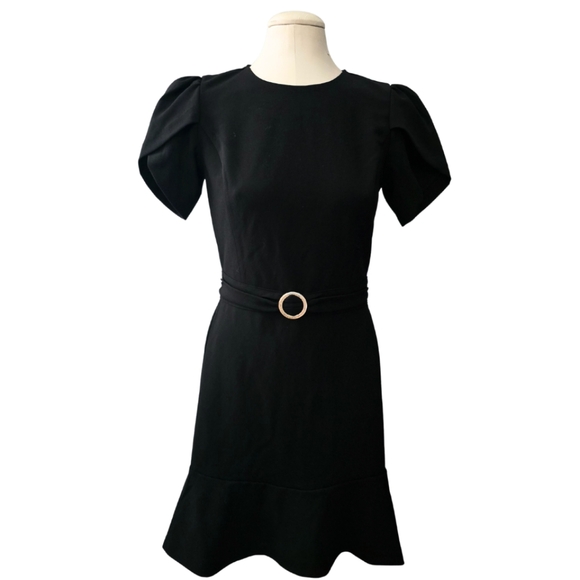 MICHAEL Michael Kors Dresses & Skirts - MICHAEL Michael Kors Puff Sleeve Belted Tulip Fluted Flared Hem Dress Small NWT